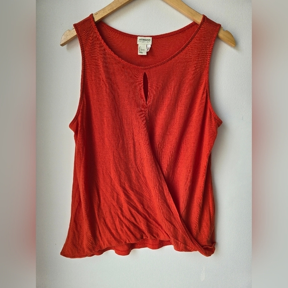 H&M Red Tomato Cut Out Tank Top Sleeveless Size L - Picture 1 of 5